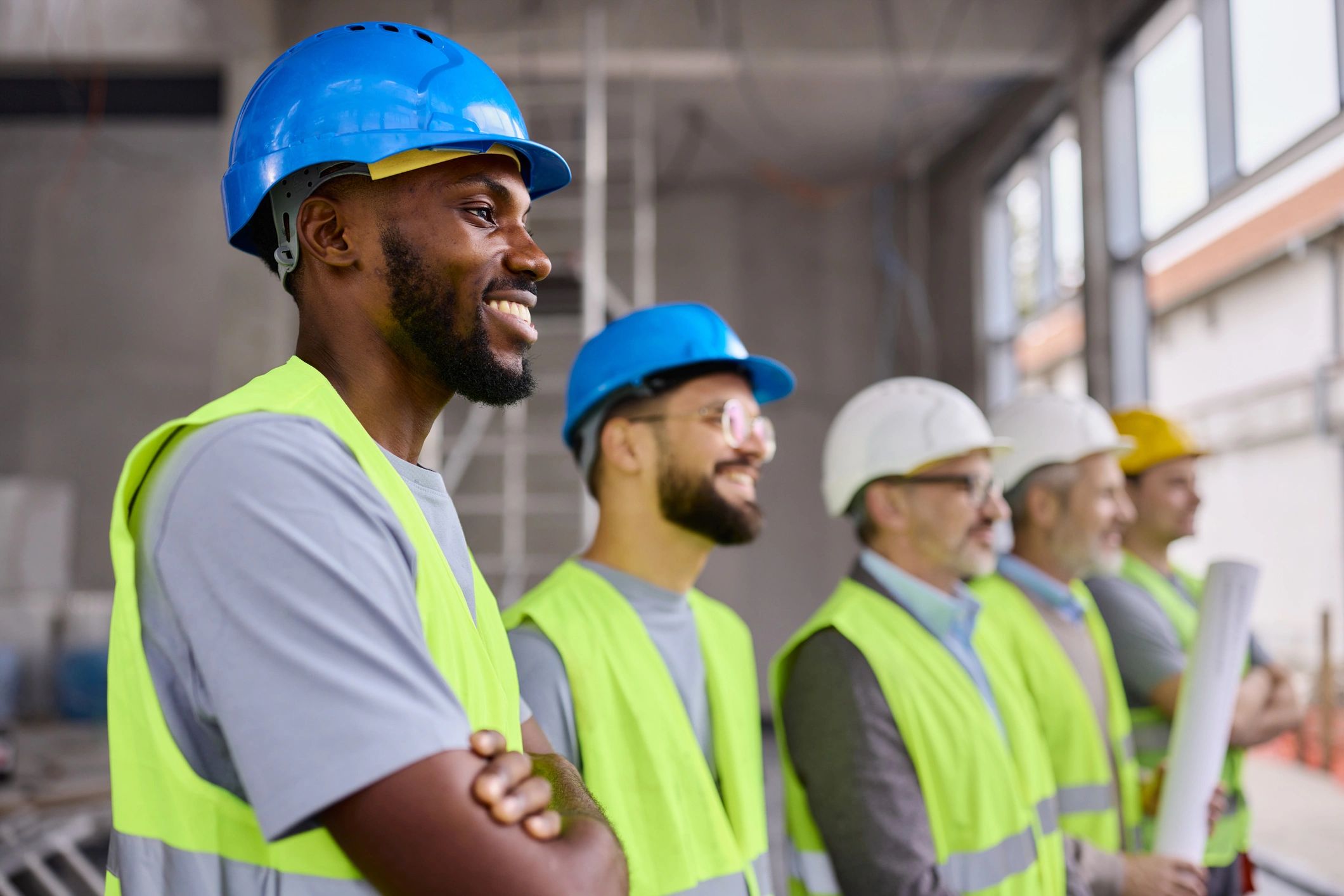 Project team at construction site
